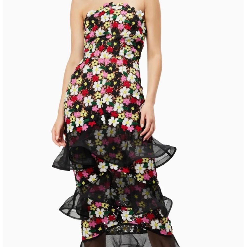 Elliatt XS Floral Embroidered Maxi Dress Multicolor Party/Cocktail Size XS